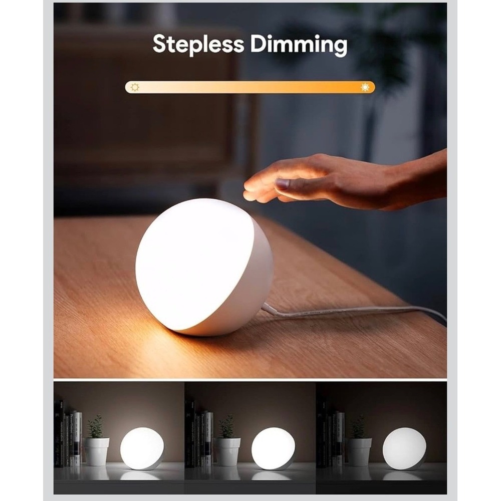Hifree Sphere Shaped Touch Night Light Color and White Light Dimming Lamp - Picture 8 of 9